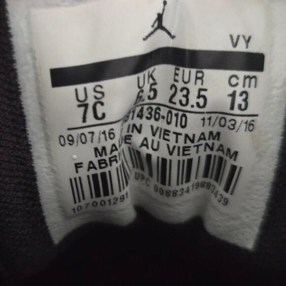 Nike Air Jordan Toddler 7c Black Velcro #23 Sneaker - Picture 5 of 5